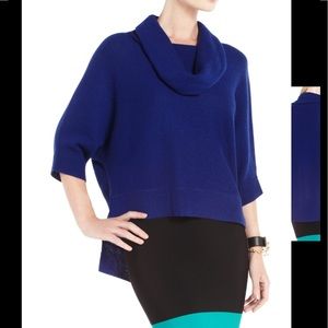 BCBGMAXAZRIA "Reece" Cowl Neck Royal Blue Sweater